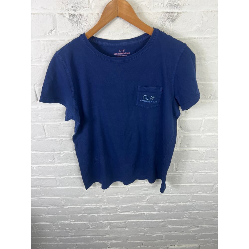Vineyard Vines Men's Whale Short-Sleeve Pocket T-Shirt Navy Blue Size Medium
